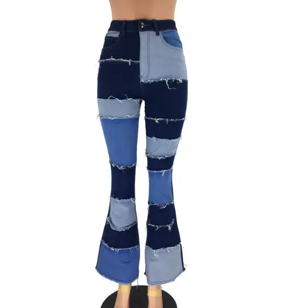 High Waist Skinny Fitted Flare Jeans