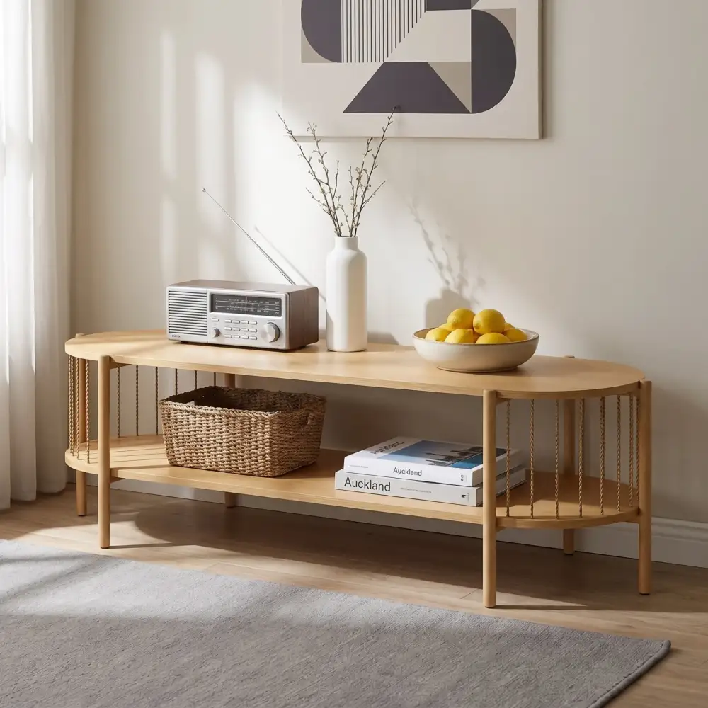 Modern Open Shelf TV Storage Console
