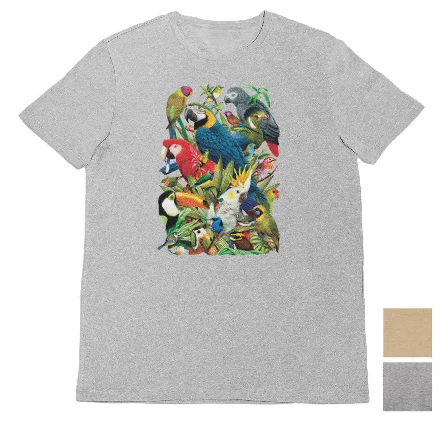 Bird World Graphic Cotton T-Shirt