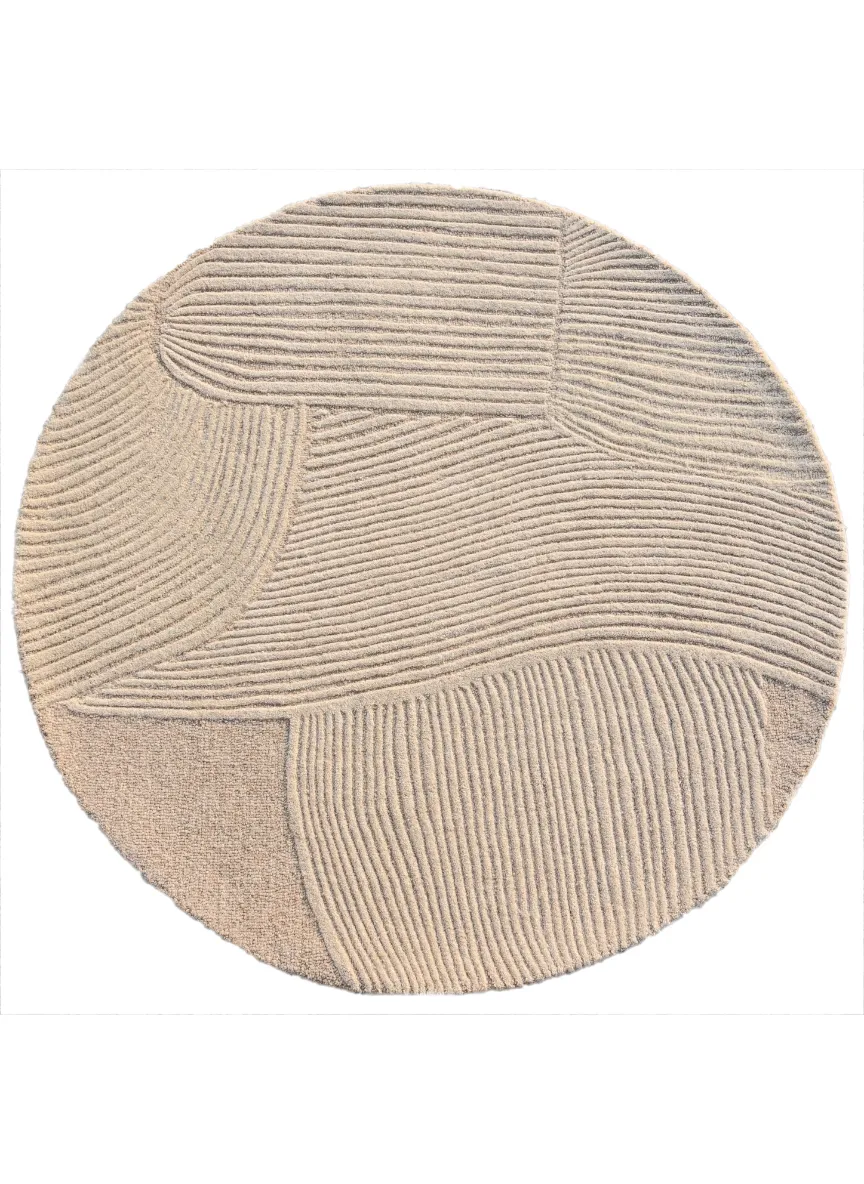 Crafted Contemporary Wool Round Rug