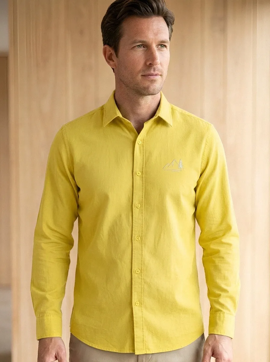 Men's Outdoor Nature Lover Mountain Pine Printed Shirt