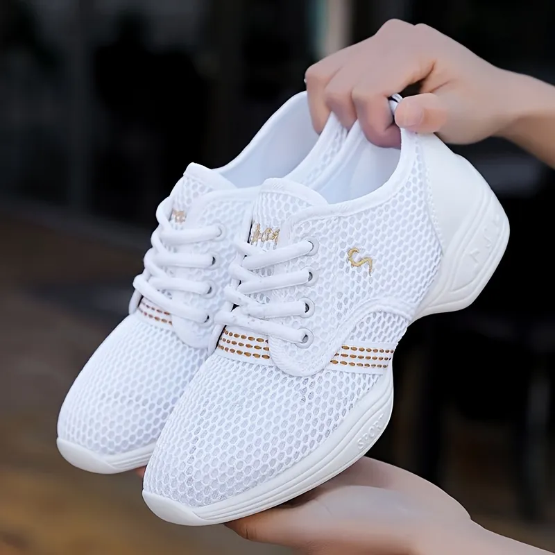 Platform Lace Up Mesh Sneakers