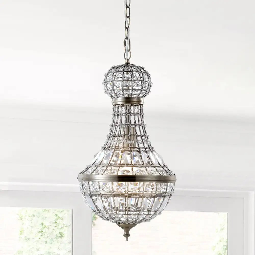 Crystal/metal Empire LED Pendant