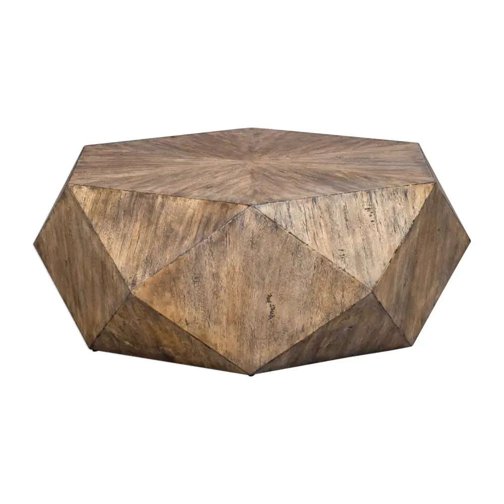 Faceted Mango Veneer Coffee Table