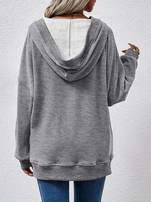 Long-Sleeve Drop-Shoulder Hoodie