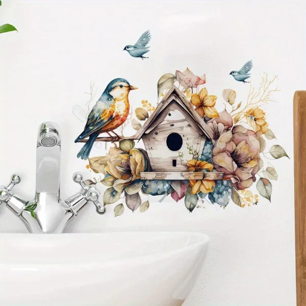 Birdhouse Floral Wall Stickers