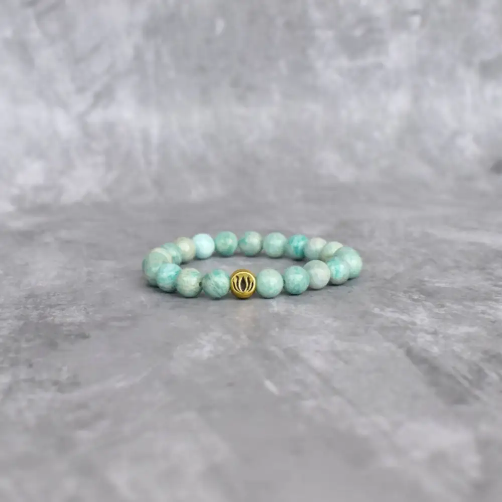 Lotus Amazonite Bead Bracelet