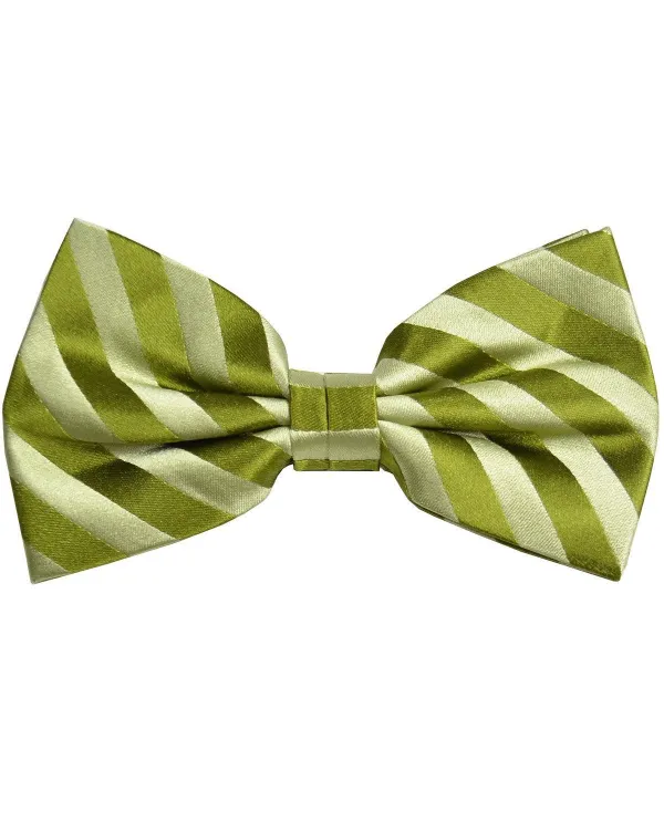Polished Striped Silk Bow Tie