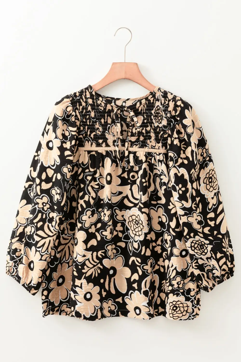 Floral Shirred Boho Blouse