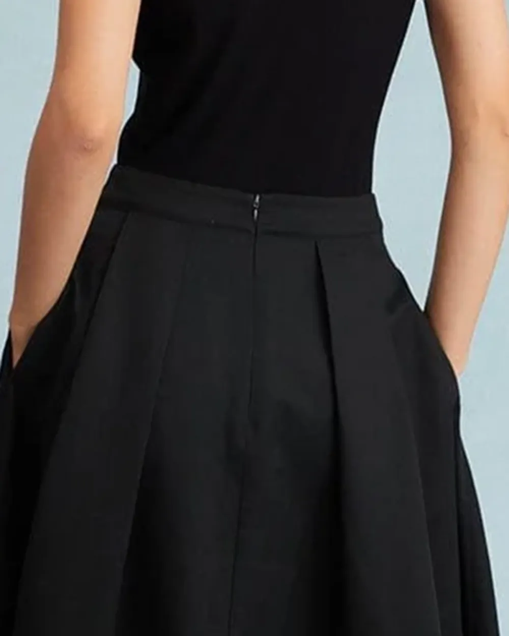 Polyester Satin Black Skirt