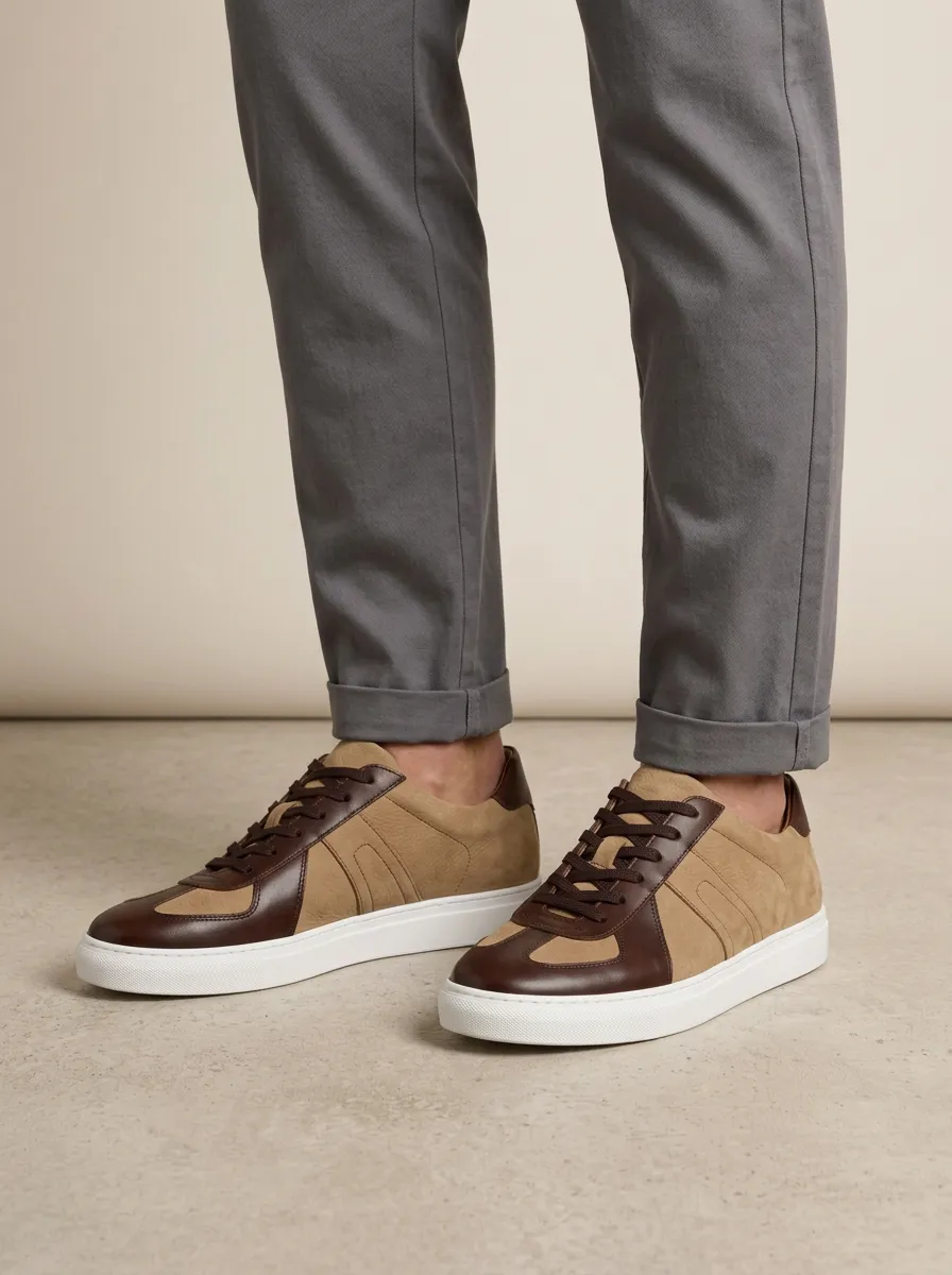 Men's Leather Suede Casual Sneakers