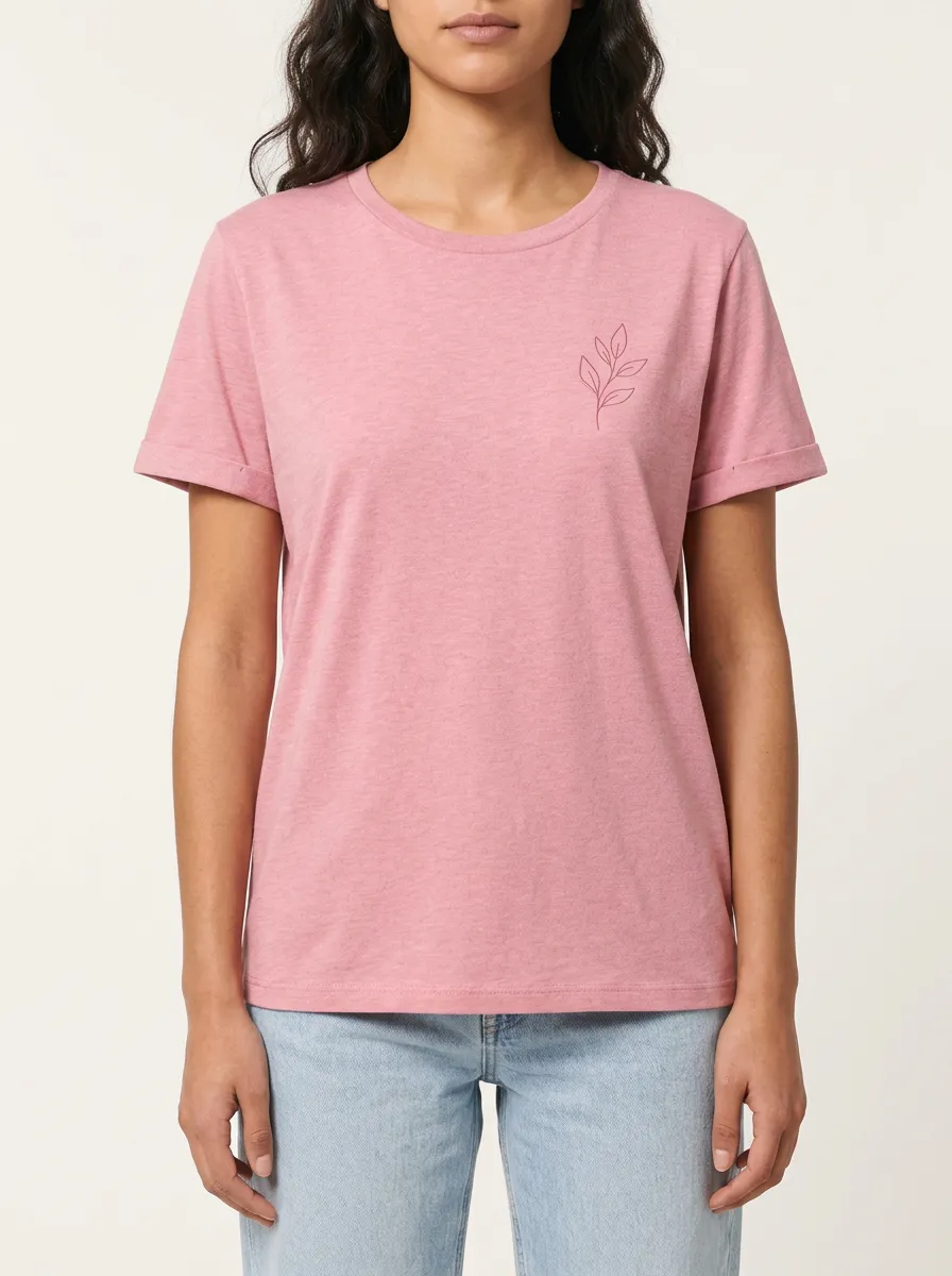 Women's Minimalist Nature Lover Leaf Printed T-shirt