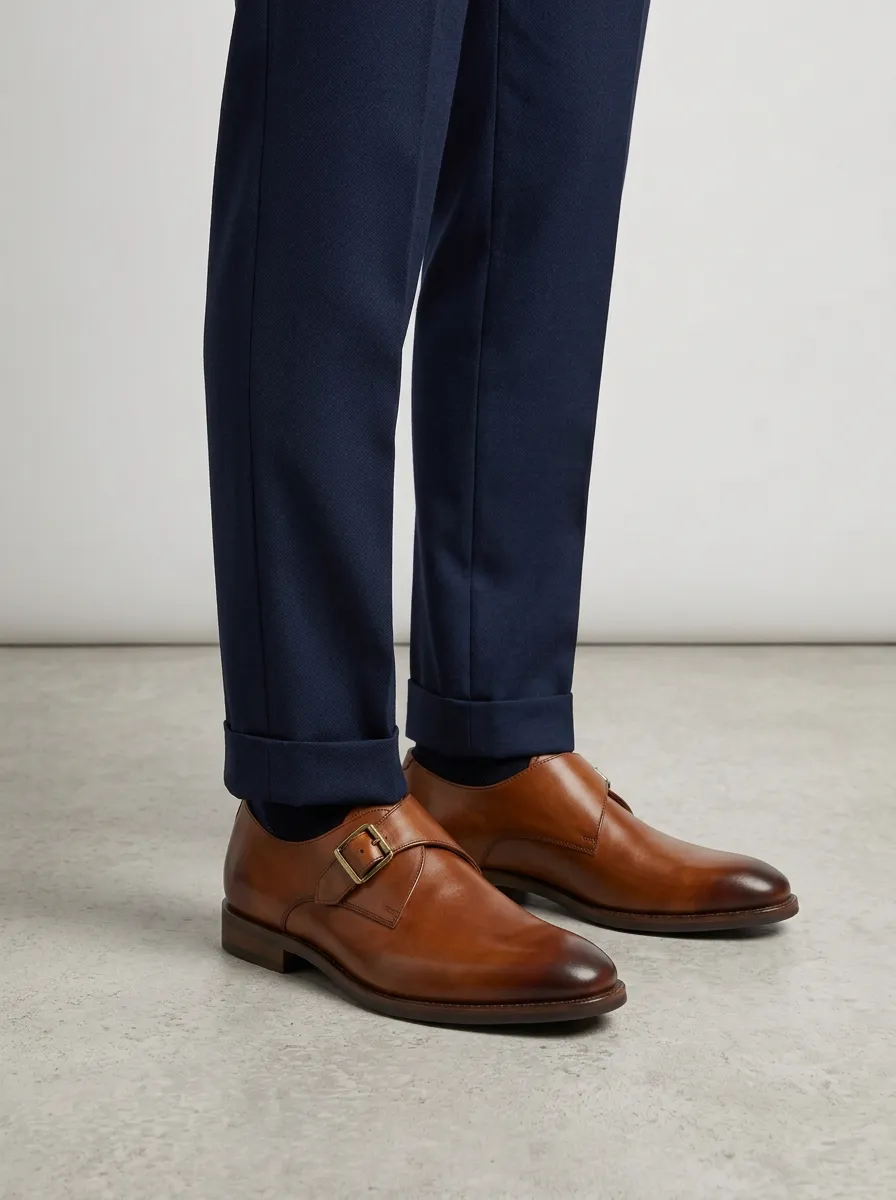 Men's Easygoing Classic Business Leather Single Monk Strap Shoes