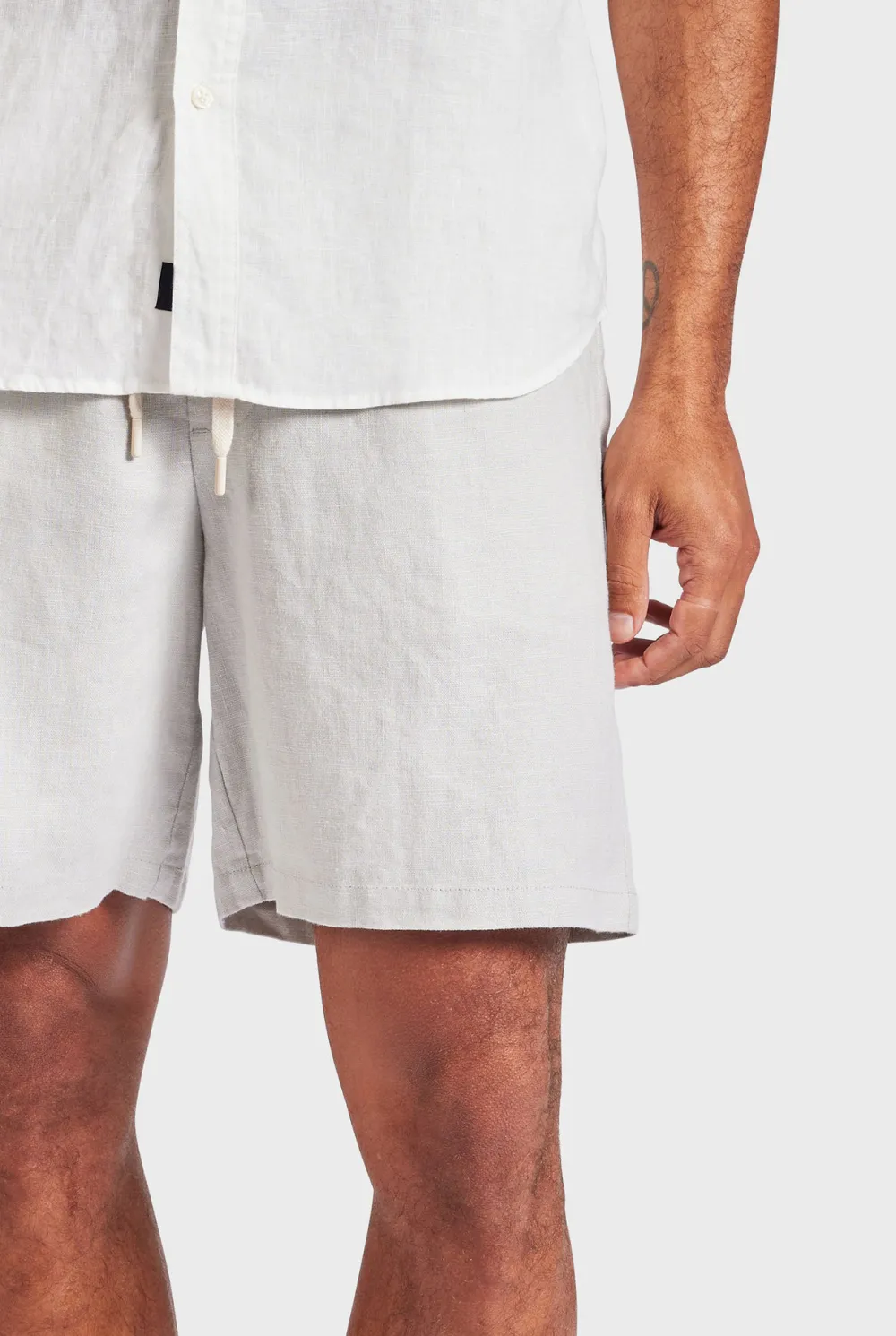 Minimalist Solid Linen Blend Casual Everyday Shorts