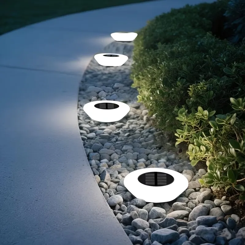 4 Pcs Outdoor Solar Disk Lights