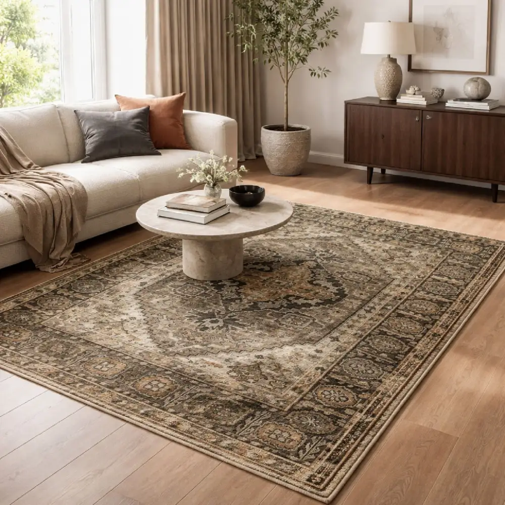 Fringed Wool Printed Carpet