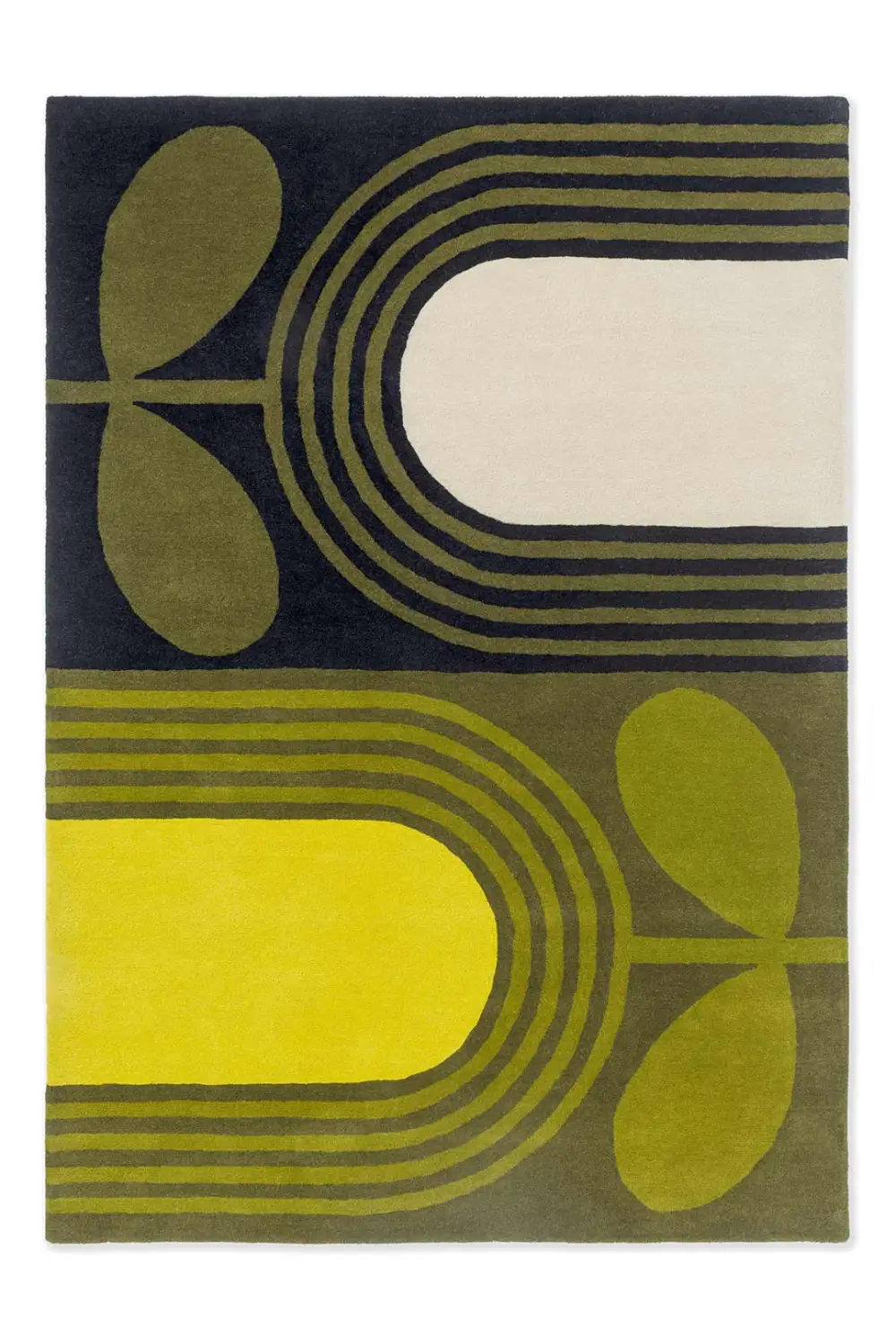 Wool Tufted Striped Area Rug