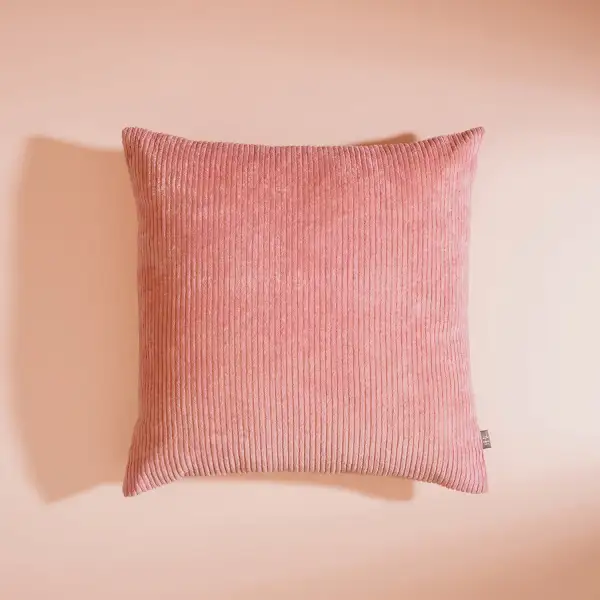 Pink Textured Square Cushion Cover