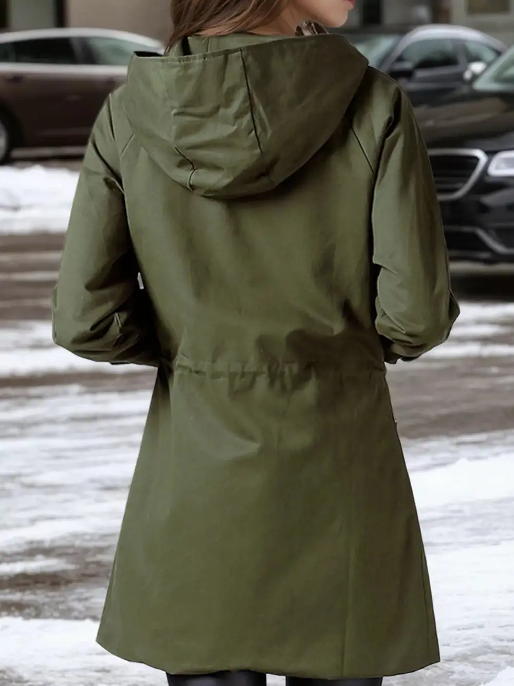 Plus Size Hooded Drawstring Waist