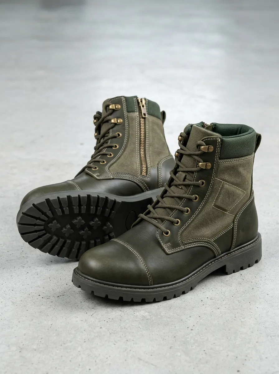 Unisex Suede Leather Side-Zip Work Boots