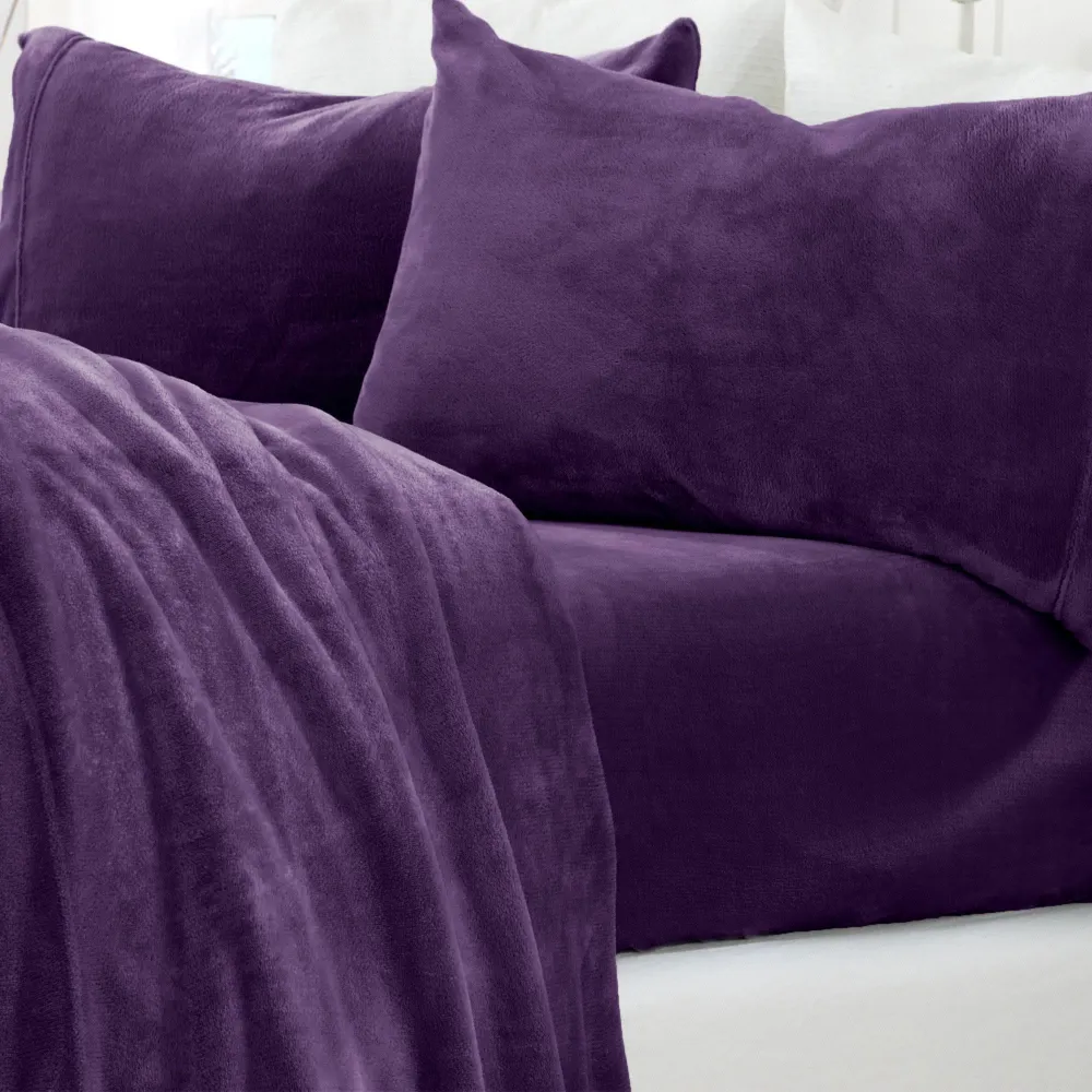 Refined Velvet Solid Sheet Bedding Set