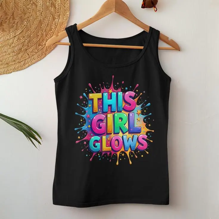 This Girl Glows Colorful Rainbow Colors Women Tank Top