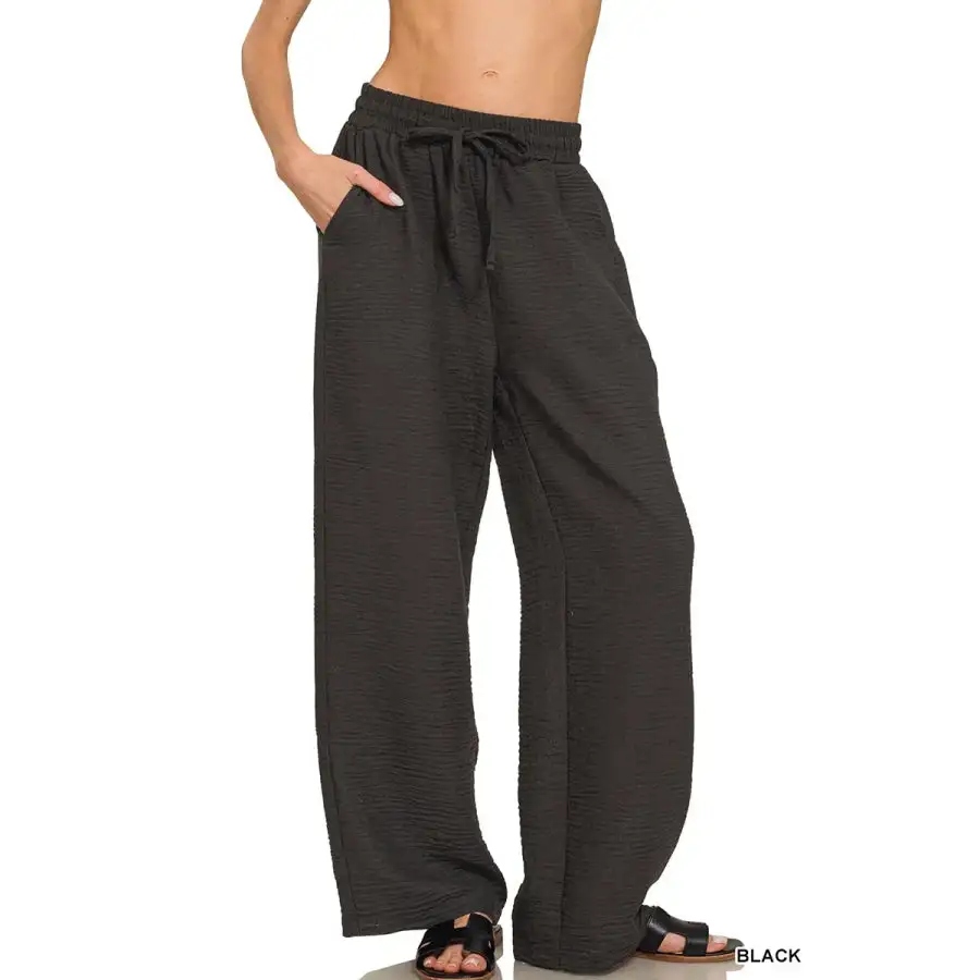 Woven Crepe Elastic Band Pants
