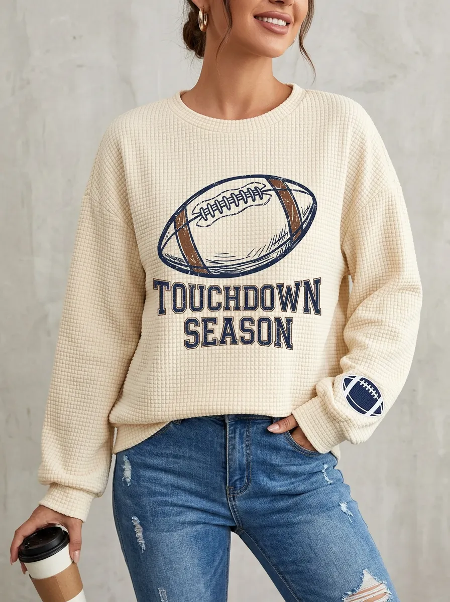 Football Graphic Casual Hoodie