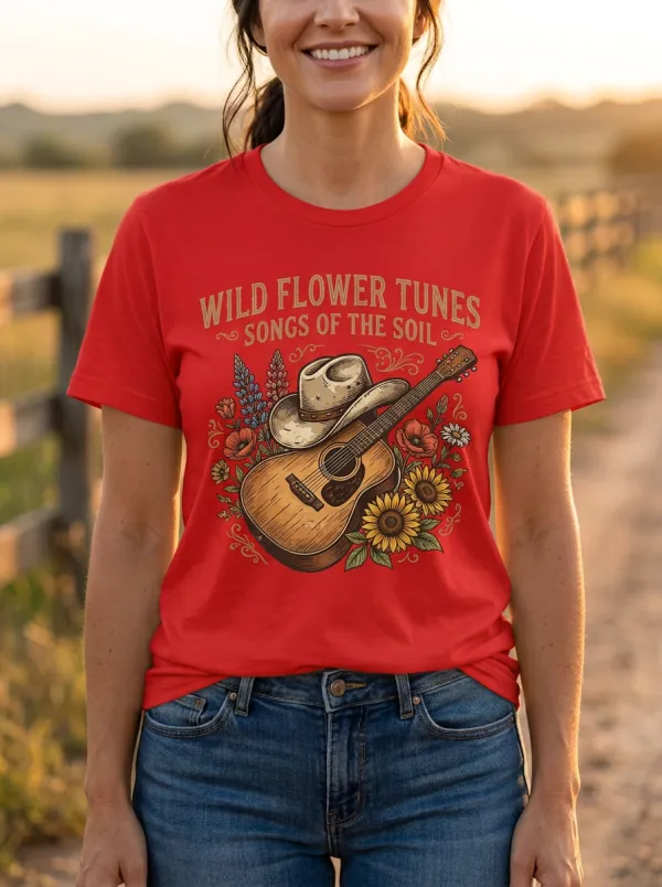 Guitar Cowboy Cowboy-Hat Country Music Graphic T-Shirt