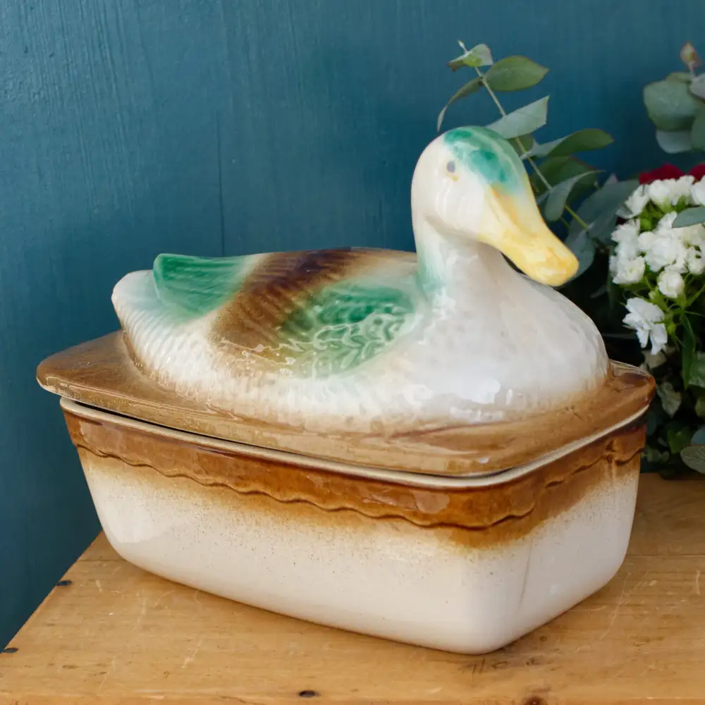Stoneware Majolica Serving Tureen