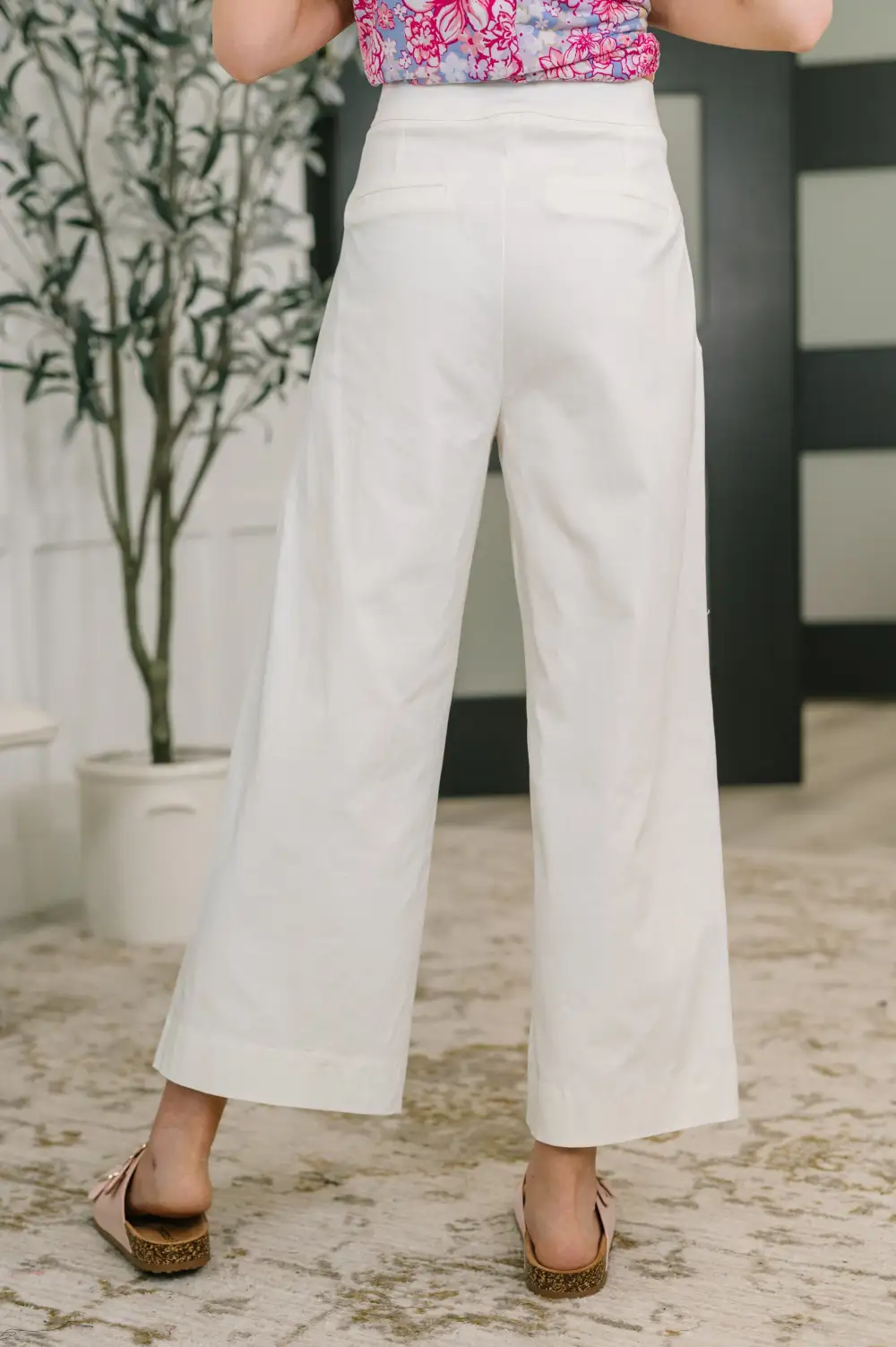 Pair High Waist Wide Leg Bottoms In