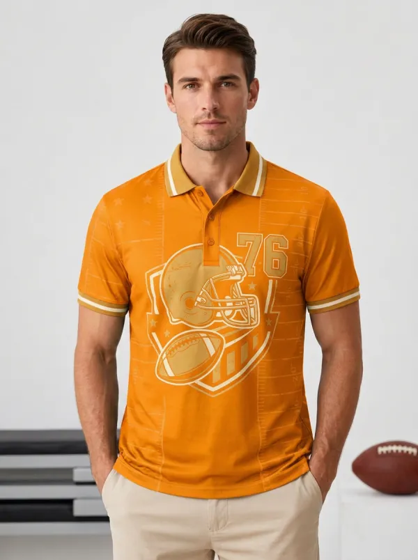 Men's Modern Gridiron Helmet Polo Shirt