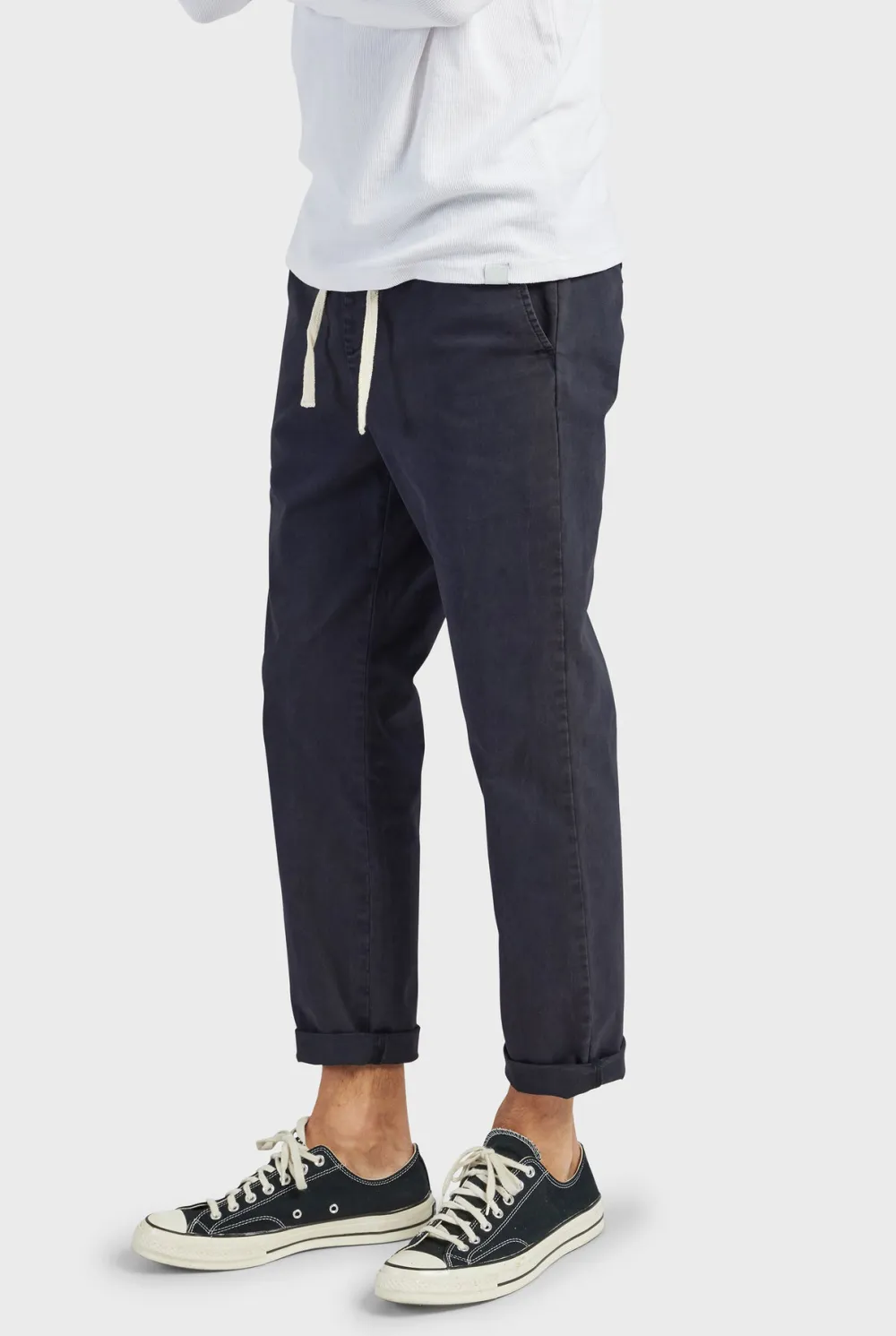 Casual Tapered Fit Cotton Blend Chino Pants