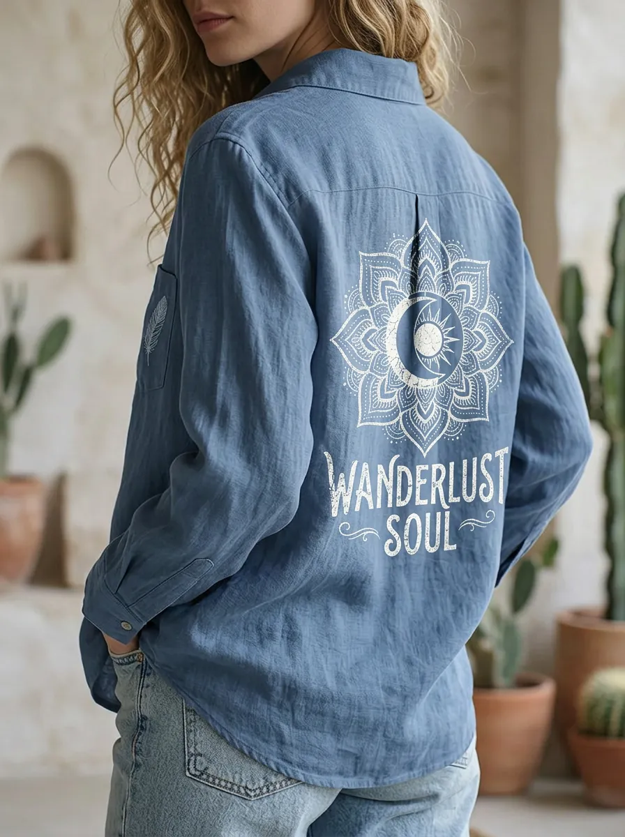 Wanderlust Soul Mandala Casual Shirt Classic