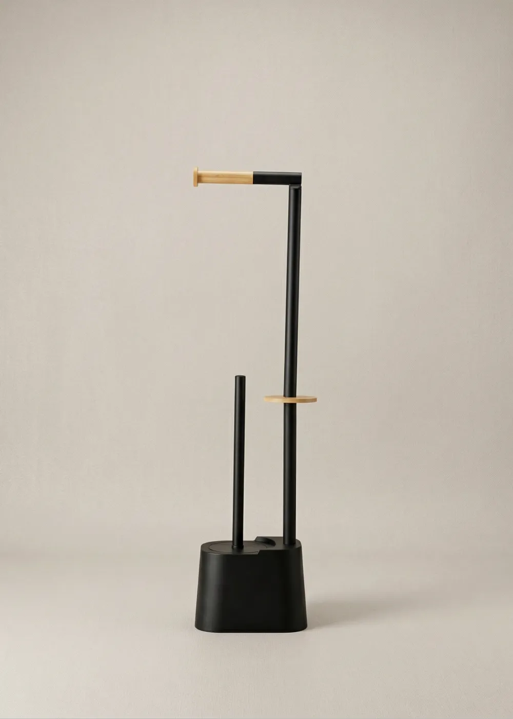 Toilet Paper Holder With Brush Black