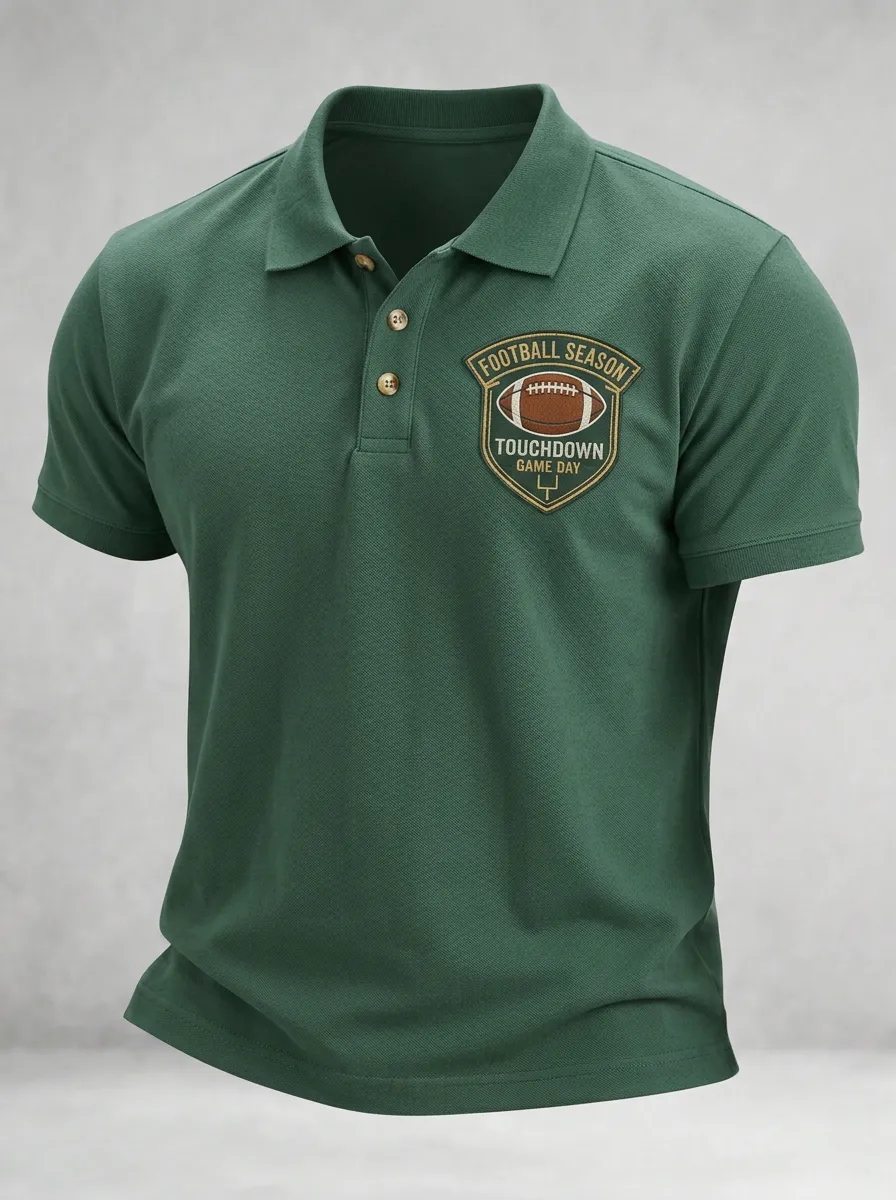 Football Inspired Casual Polo Shirt