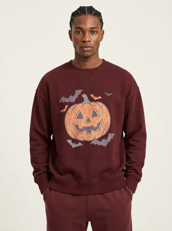 Men's Halloween Pumpkin Bats Sweatshirt