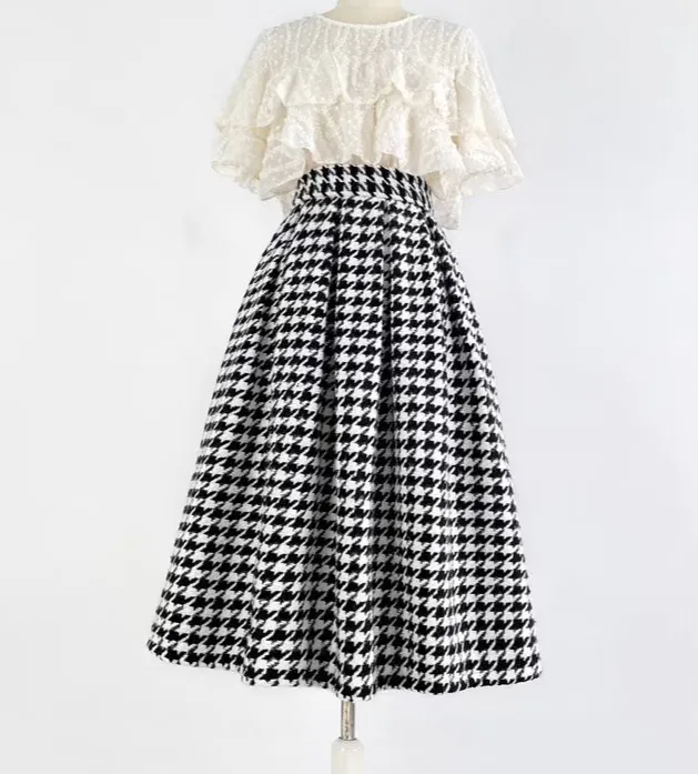Lightweight Comfort Embroidered High Waist Skirt