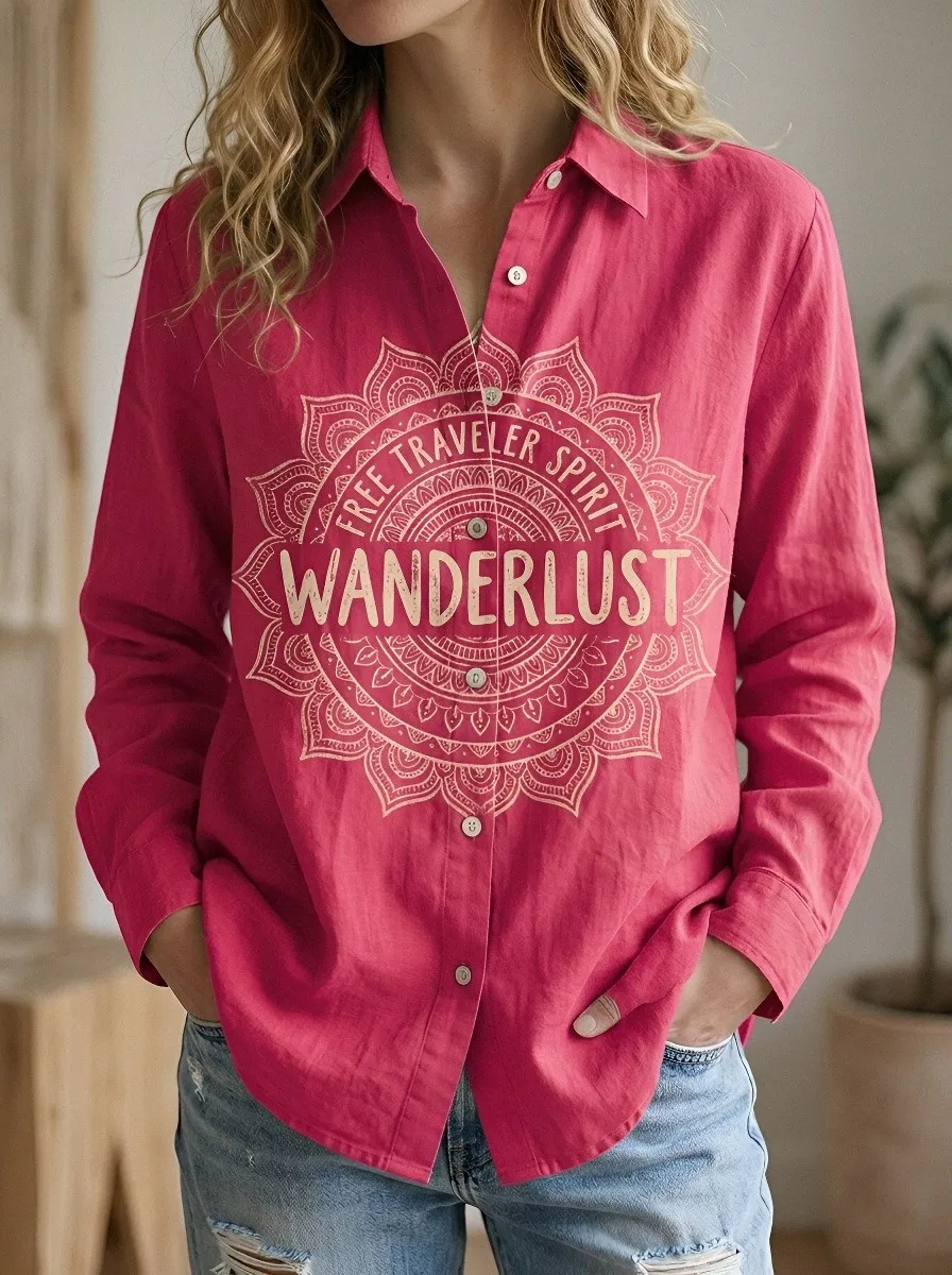 Wanderlust Traveler Mandala Casual Shirt
