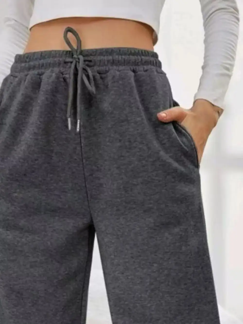 Drawstring Relaxed Fit Pocketed Casual Pants