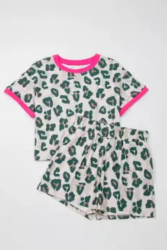 Refined Refined Leopard-Print Top and Shorts Matching Set