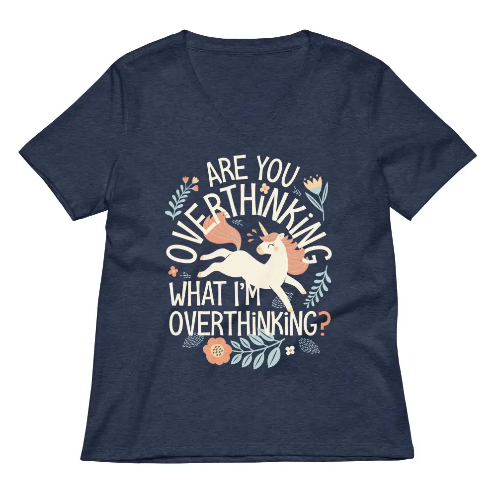 Overthinking Print V Neck Tee