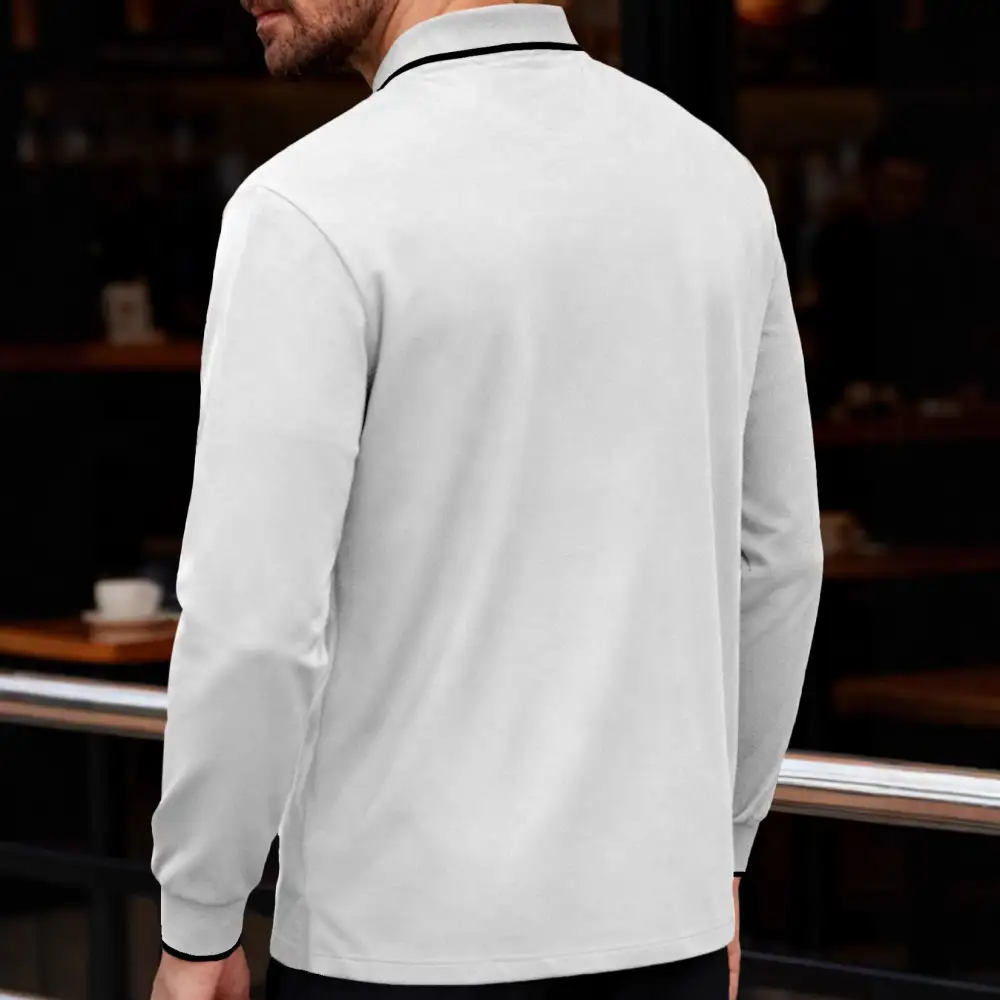 Contemporary Pique Long Sleeve Polo Shirt