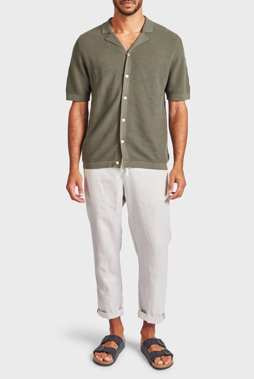 Relaxed Fit Cuban Collar Short Sleeve Shirt