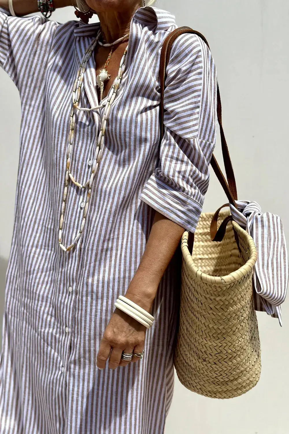 Three-Quarter-Sleeve Casual Dress