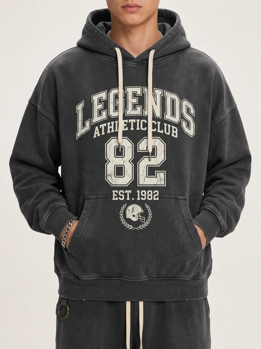 Men's Athletic Club Legends 82 Football Helmet Printed Hoodie