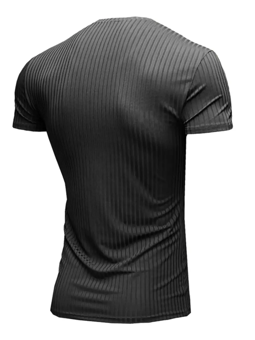 Ribbed Short Sleeve Crew Neck Tee
