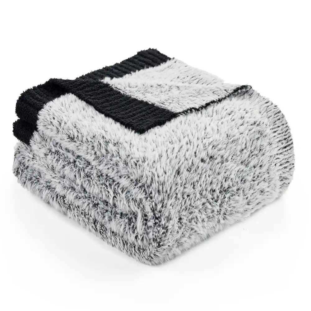 Furry-Yarn Throw Blanket