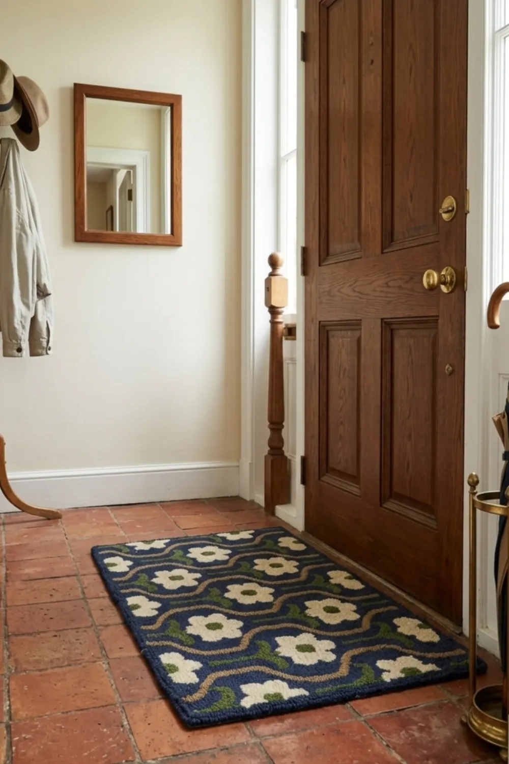 Non Slip Floral Geometric PET Entryway Doormat