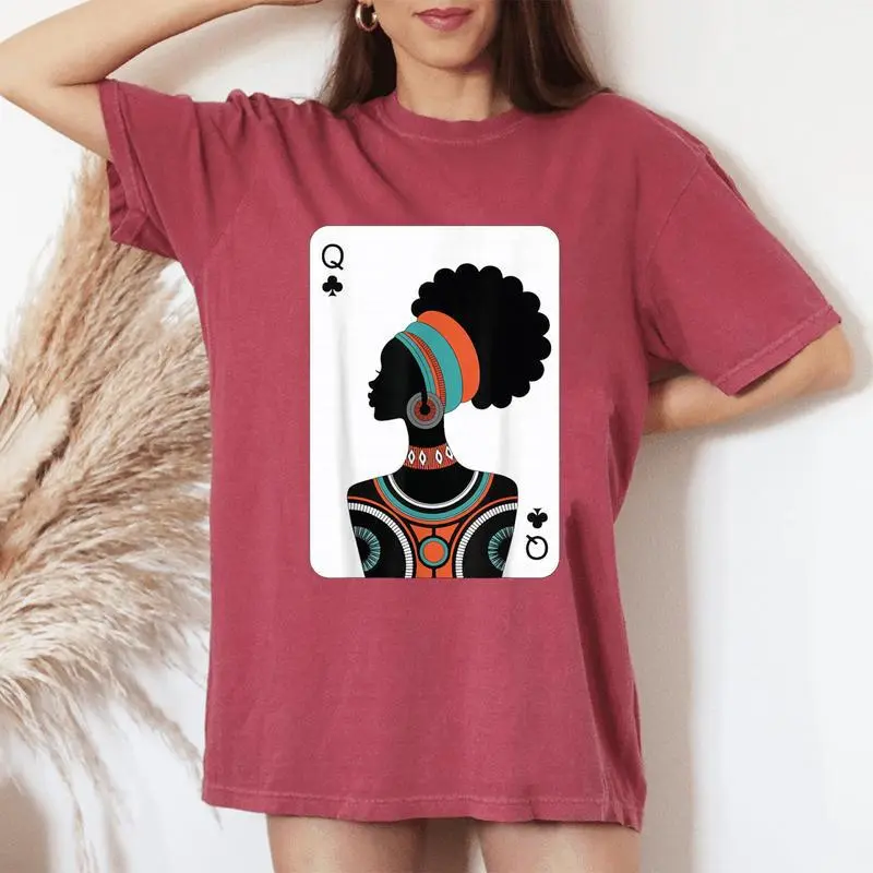 Black Woman Queen Card Women's Oversized Comfort T-Shirt